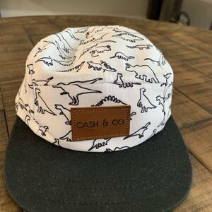Cash & Co. Kids Dinosaur Print Cap - White and Black